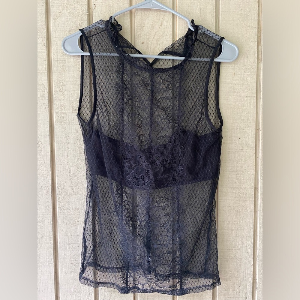 Express Lace Tank Top with Black Bandeau